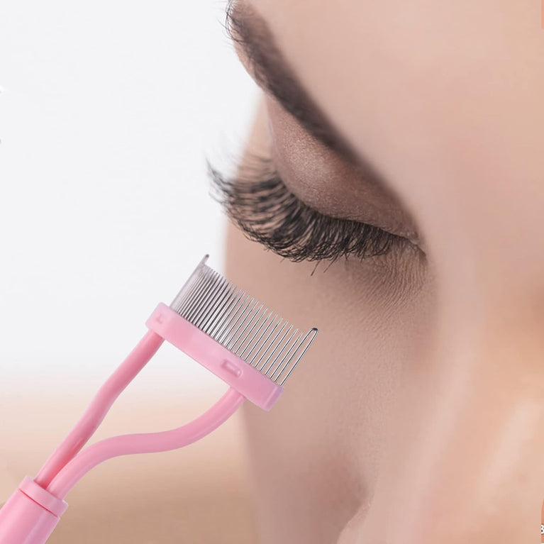 Eyelash Grooming Tool with Curved Comb for Flawless Mascara Application