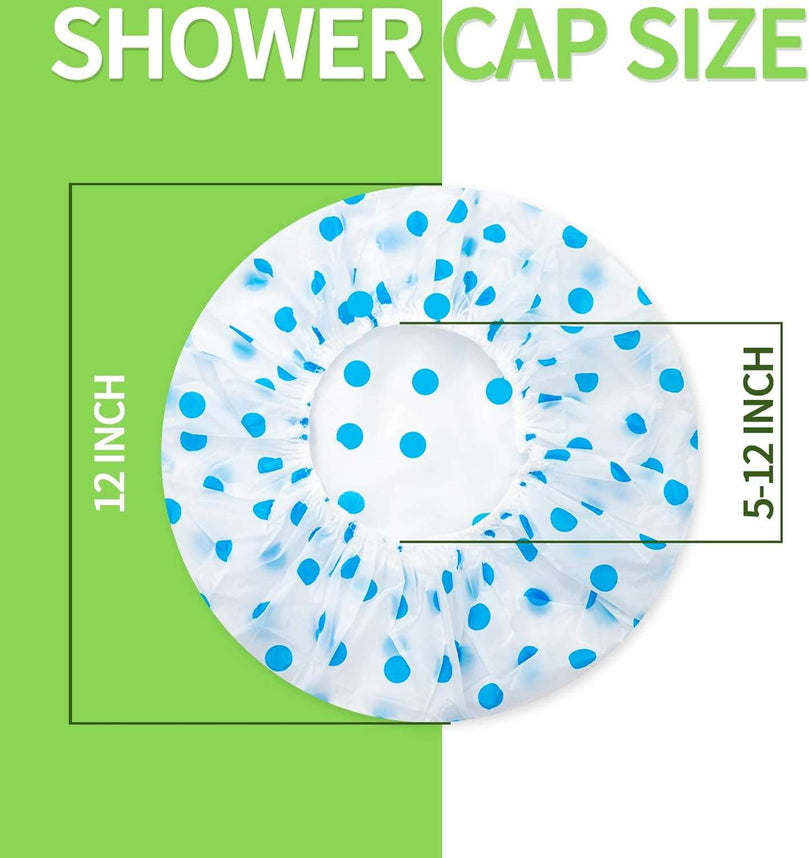 4 Pack Shower Caps for Women/Men, Light Weight Plastic Shower Caps for Women UK 30cm Width with Good Quality Elastic, Perfect for Use at Home, and Spa by MAUZIMRA