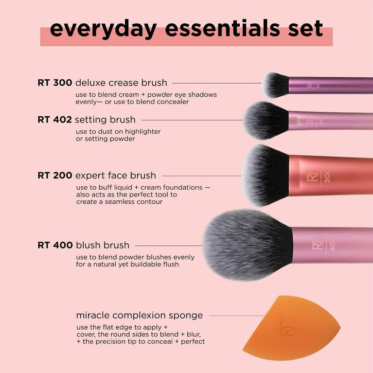 All-In-One Makeup Brush and Sponge Set for Flawless Pro Looks
