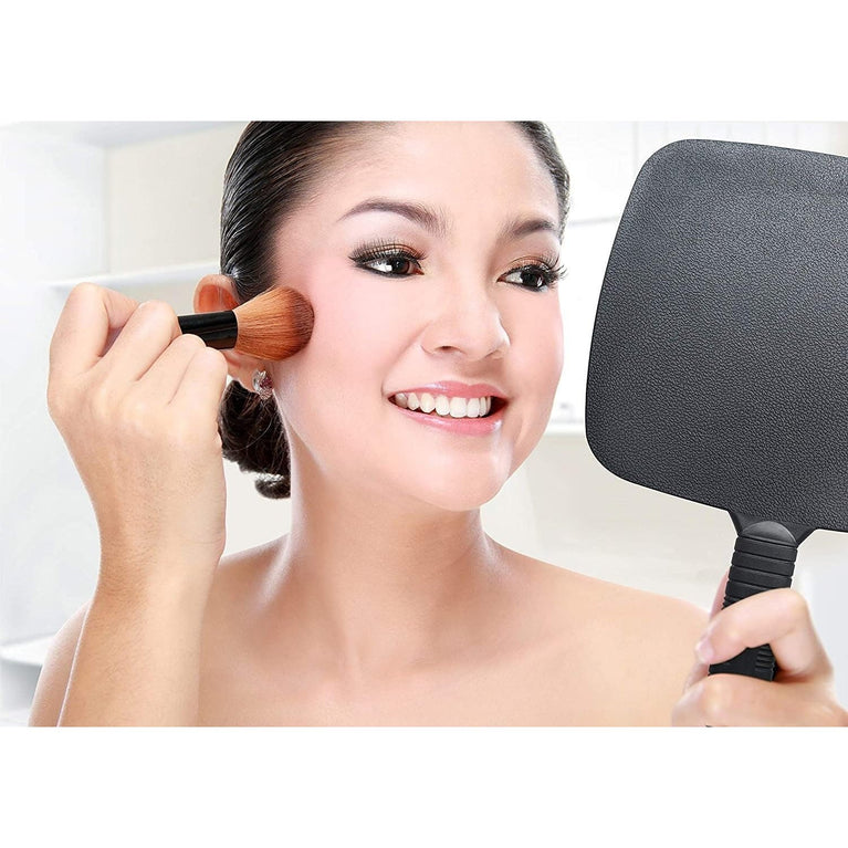 Professional Handheld Mirror - Compact Travel Essential with Non-Slip Handle for Makeup, Shaving & Hairdressing
