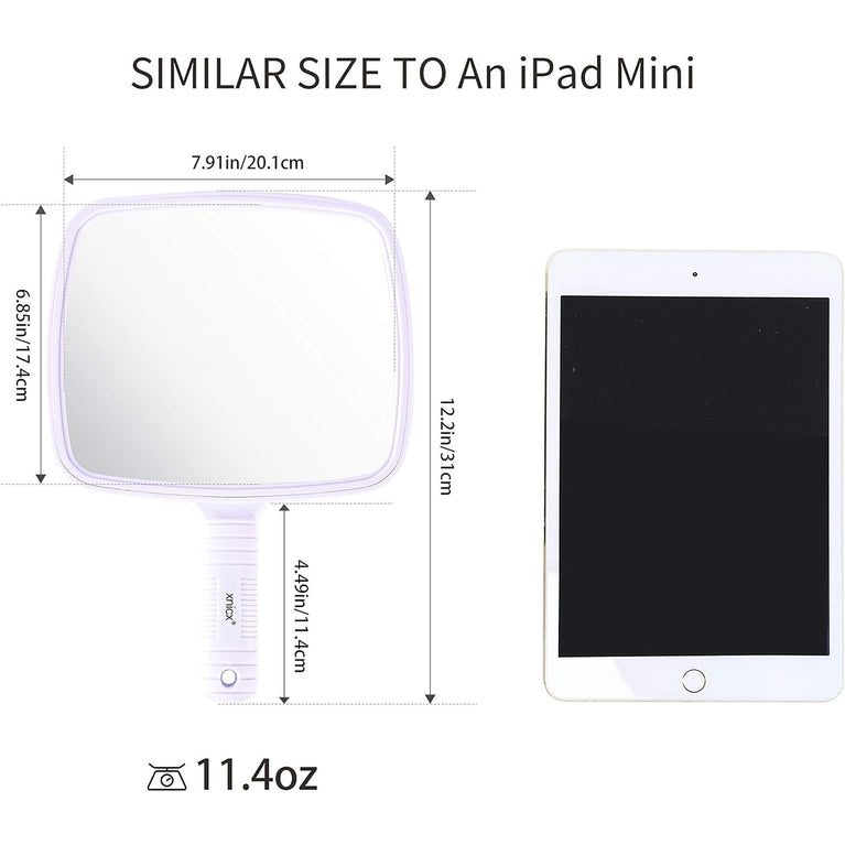 Professional Handheld Mirror - Compact Travel Essential with Non-Slip Handle for Makeup, Shaving & Hairdressing