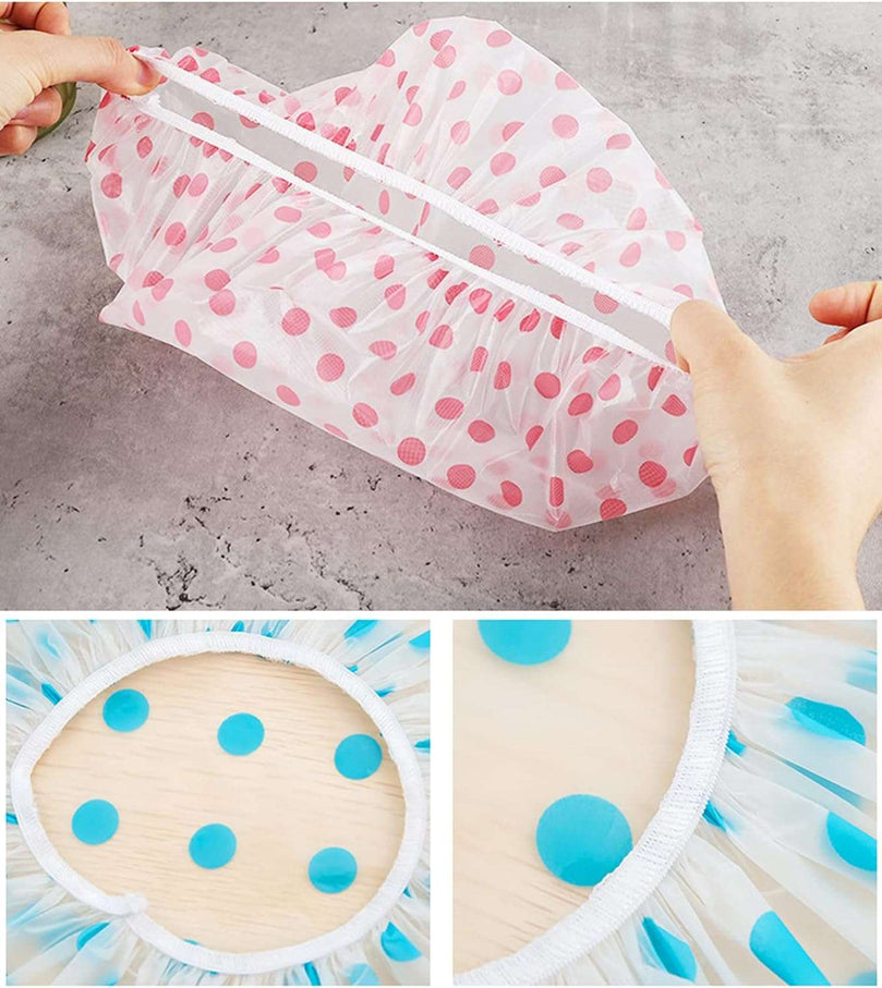 Shower Caps for Women Men Reusable Shower Hat Bath Caps with Elastic Band Waterproof Bath Cap Shower Caps for Women Long Hair (3 PCS)