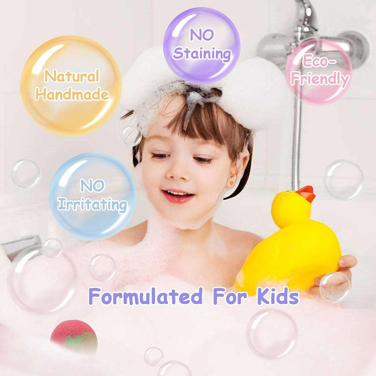 Bath Bombs Gift Set,with Surprise Toys Inside, Organic and All Natural Ingredients Bubble Bath Bombs Fizzes Spa Ideal Birthday Easter for Boys & Girls