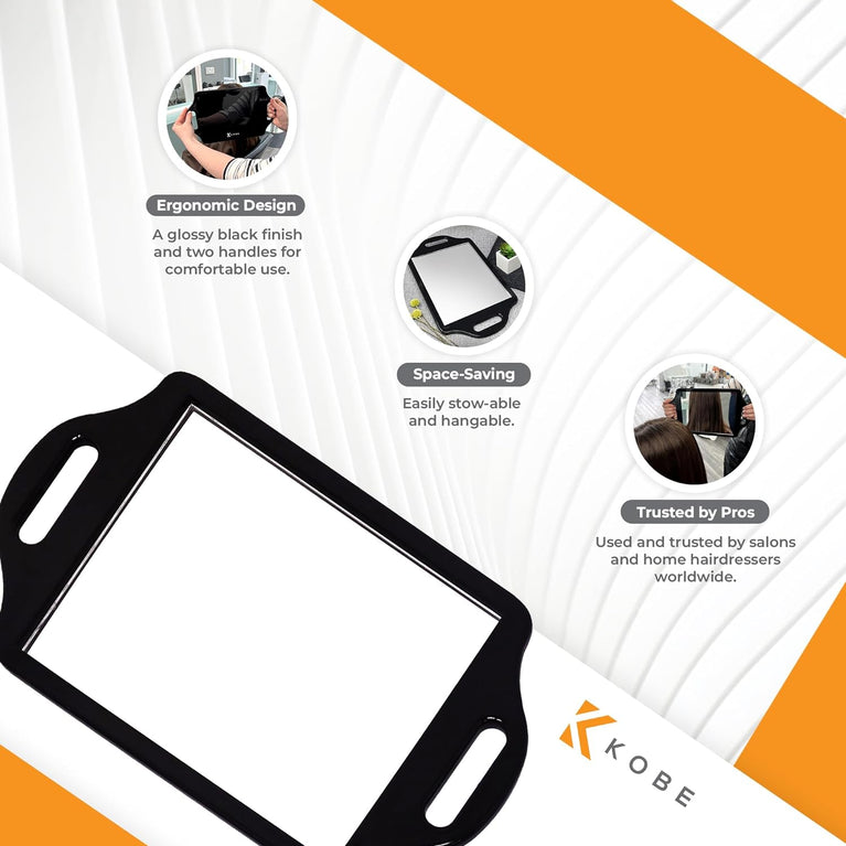 Professional Handheld Mirror - Dual-Handled Grooming Accessory for Barbers, Hairdressers, and Beauty Artist