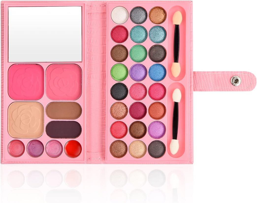 All-in-One Beauty Enthusiast's Makeup Palette Kit with Essential Cosmetics and Tools