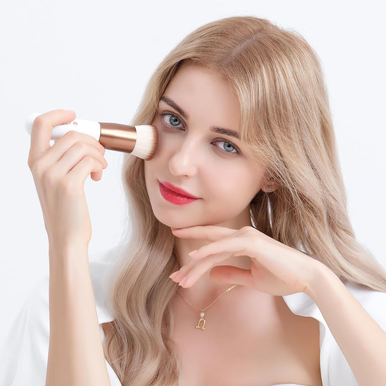 Flat Top Design for Effortless Blending of Liquid, Cream and Powder Cosmetics - Perfect for Buffing