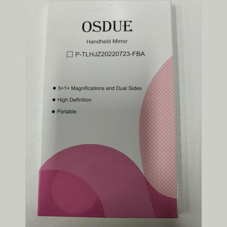 Compact Double-Sided Mirror: Portable 1X/5X Magnifying Handheld Vanity Mirror for Makeup