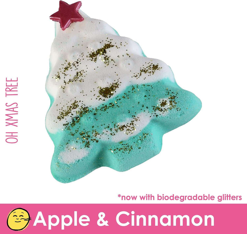 Bomb Cosmetics Naughty or Nice Handmade Hessian Sack Bath Blaster Gift Pack, Contains 7-Piece, 160 g Each (Contents May Vary)