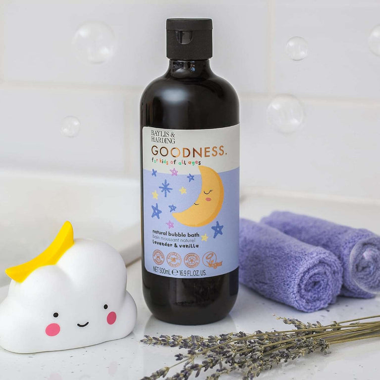 Baylis & Harding Goodness Kids Lavender & Vanilla Natural Bubble Bath, 500 ml (Pack of 3) - Vegan Friendly
