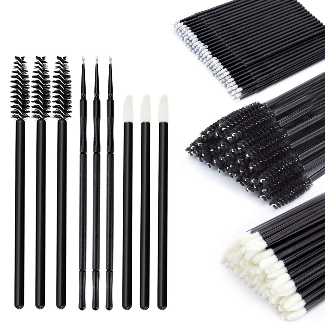 Canvalite All-in-One Makeup Applicator Kit - 300 Pcs Lip, Eyelash and Micro Brushes Set with Disposable Mascara Wands, Lipstick Wands and Micro Makeup Brushes