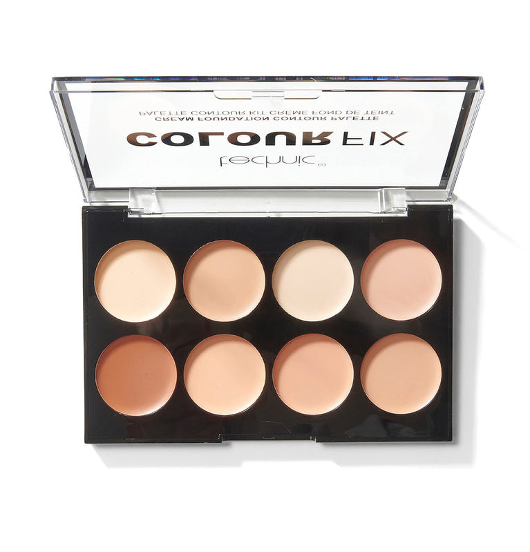 Technic Colour Fix Contour & Define Cream Foundation Palette - 8 Versatile, Pigmented Shades for All Skin Tones with Matte Finish, Long-Lasting and Vegan Friendly