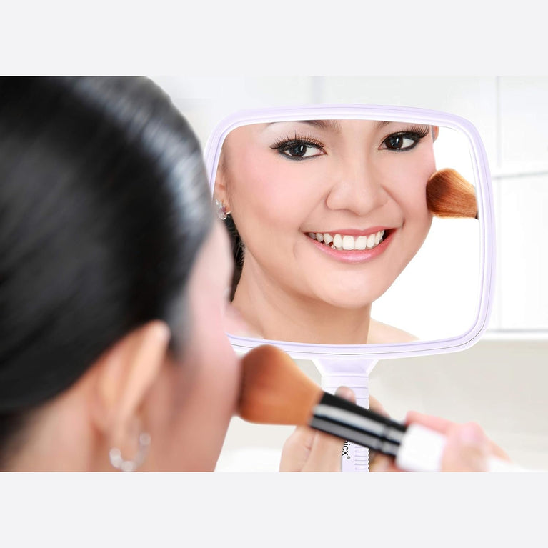 Professional Handheld Mirror - Compact Travel Essential with Non-Slip Handle for Makeup, Shaving & Hairdressing