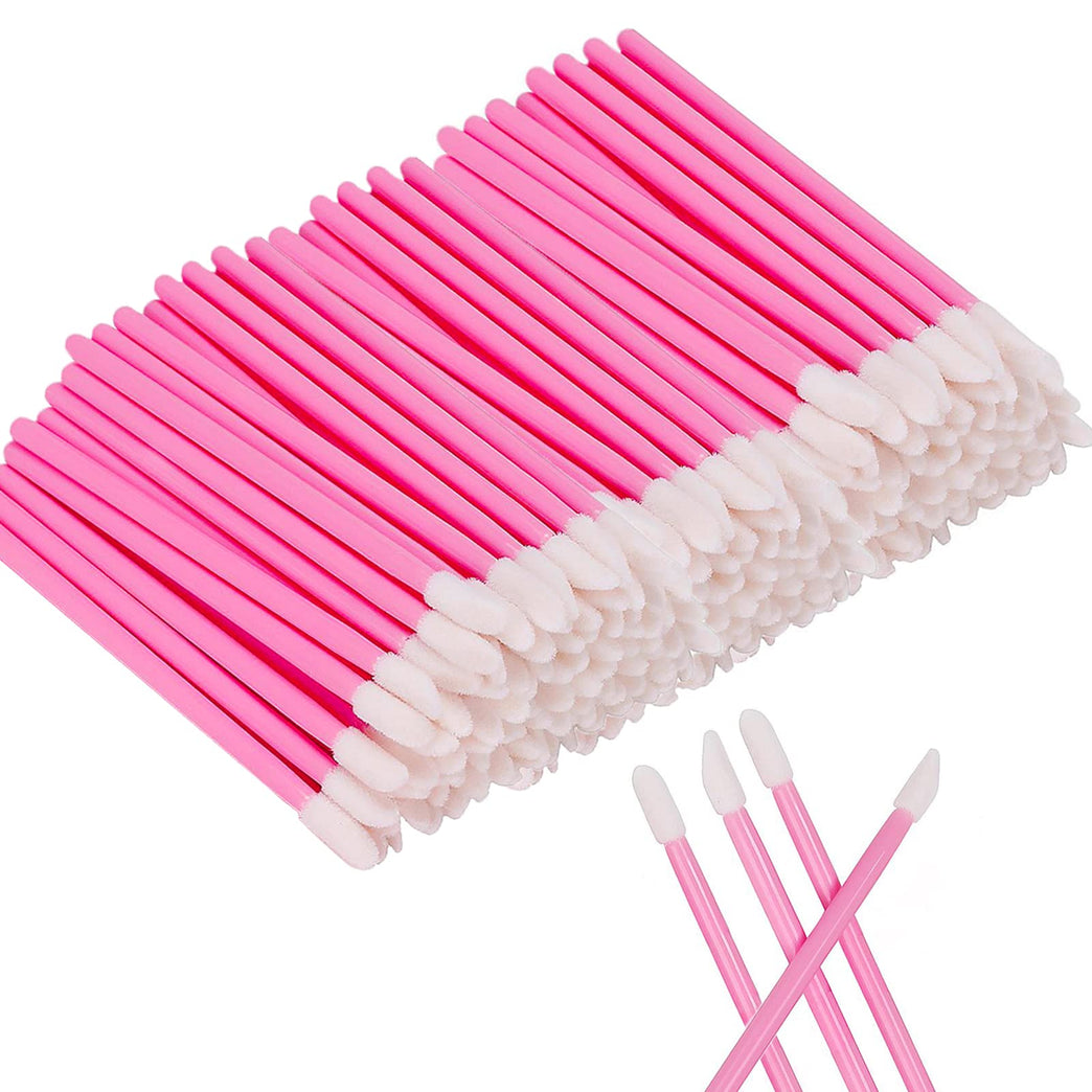Hygienic 200-Piece Disposable Lip Gloss Application Set with Soft Bristle Wands for Lipstick and Concealer Application