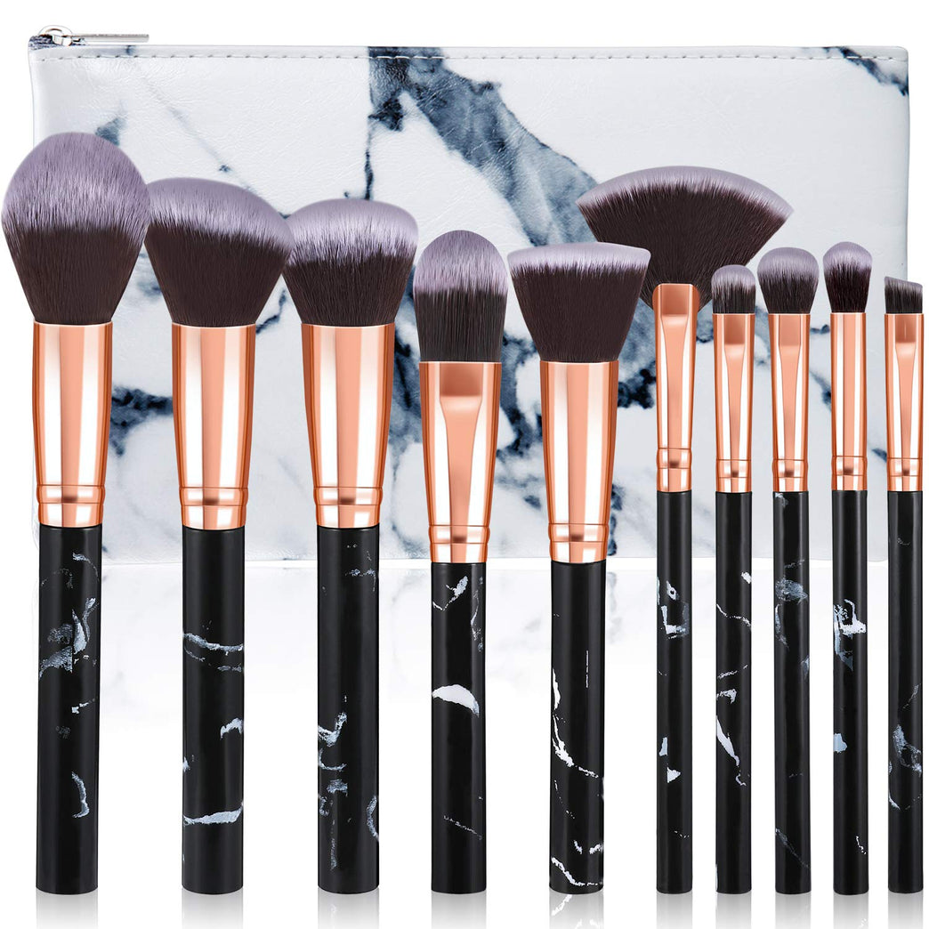 Marble Makeup Brush Set with Stylish Design and Premium Soft Bristles