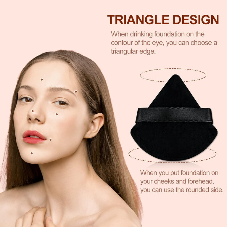 Flawless Finish Makeup Powder Puffs - 9Pcs Dual-Use Triangle Tools for Precision Application