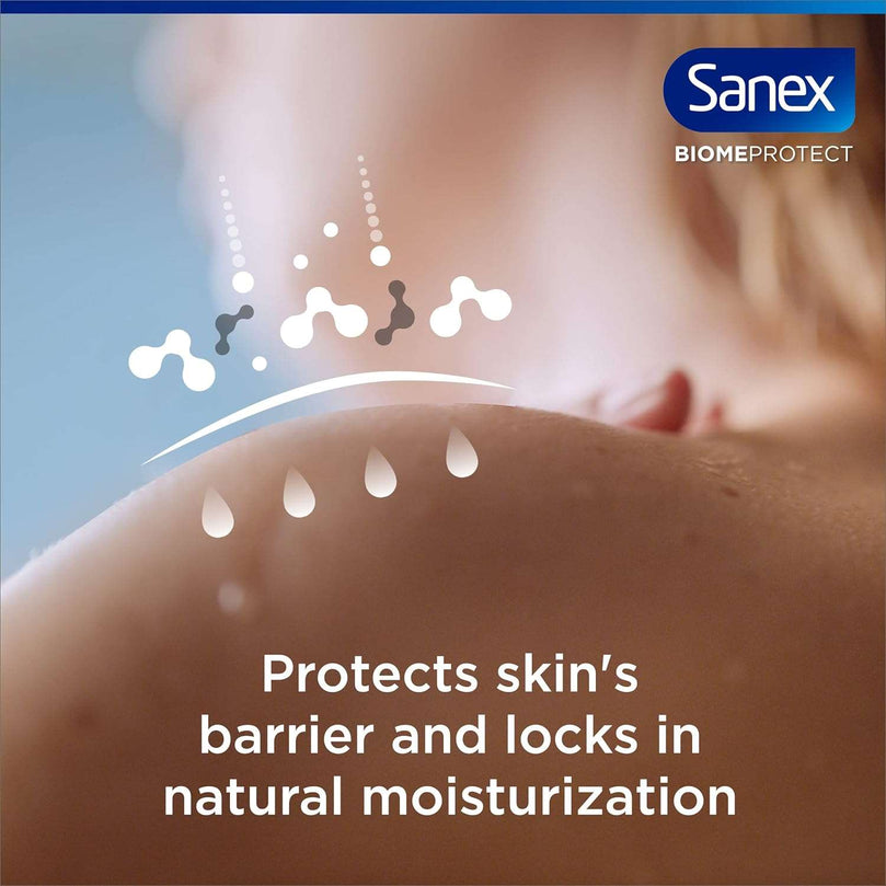 Sanex Expert Skin Health Moisturising Shower gel 720ml| body wash for men & women, gently cleanses, hydrates & softens skin, 12h hydration, advanced prebiotic complex formula, vegan, 4pack