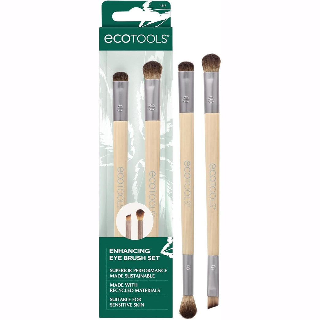 Enhance Your Eyes: Dual-Sided Brush Set for Eco-Friendly Makeup Application