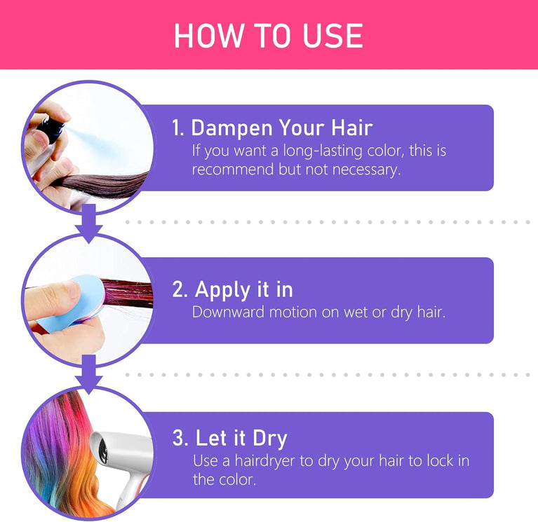 Temporary Hair Chalk Set - 8 Color Pack for Women - Washable Dye Kit for Halloween, Christmas, Makeup and Parties
