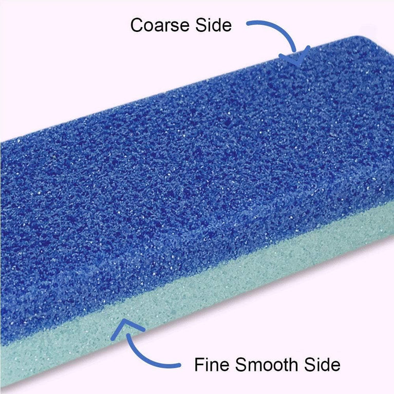 Blue Dual-Sided Foot Pumice Stones for Callus Removal and Skin Exfoliation - Pack of 4