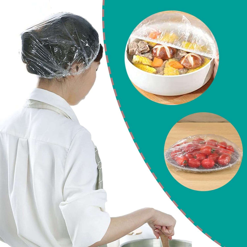 BNFGD 100 Pcs Disposable Shower Caps,Extra Elastic Waterproof Shower Caps,Clear Waterproof Plastic Shower Cap for Home, Hotel, Spa and Hair Salon Portable Travel