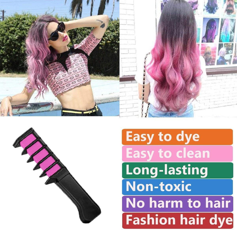 Colorful Hair Chalk Set for Kids - Temporary Hair Dye Kit for Girls aged 4-12+
