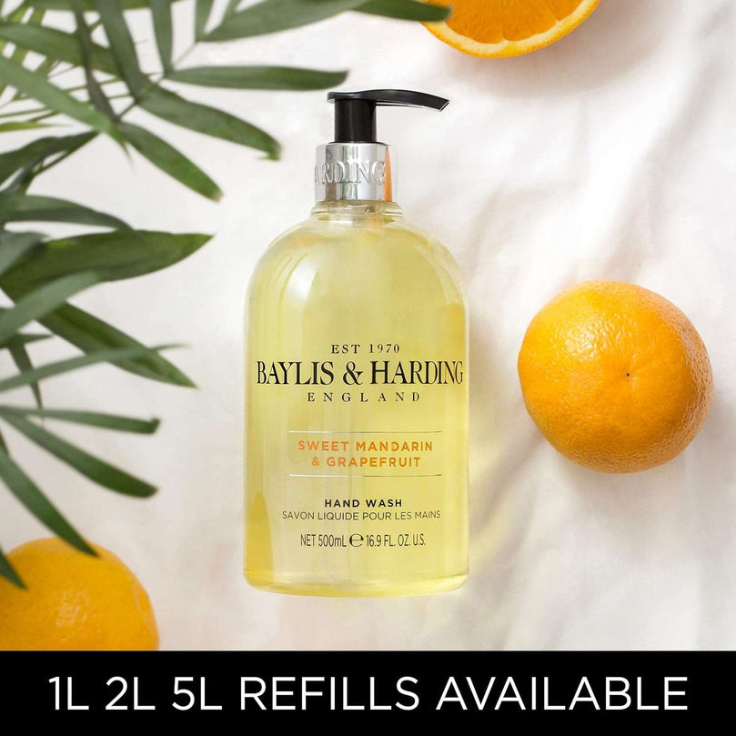 Baylis & Harding Sweet Mandarin and Grapefruit Hand Wash, 500 ml (Pack of 3) - Vegan Friendly