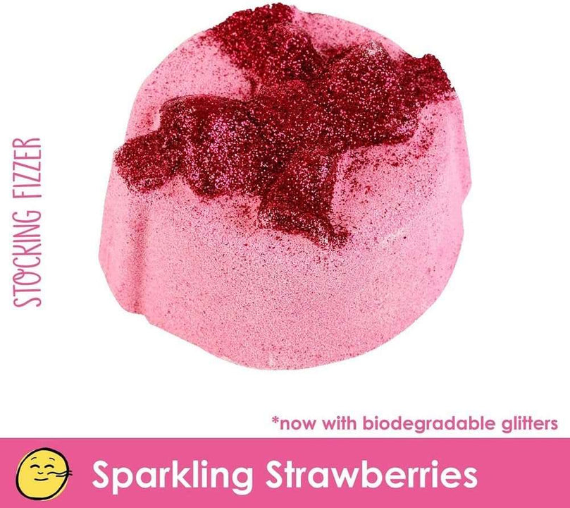 Bomb Cosmetics Naughty or Nice Handmade Hessian Sack Bath Blaster Gift Pack, Contains 7-Piece, 160 g Each (Contents May Vary)