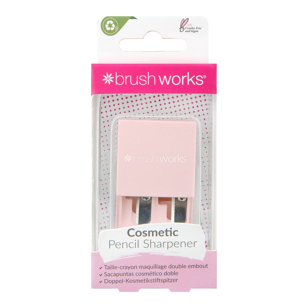 Brushworks Dual-Sized Beauty Pencil Sharpener for Precision Application - Travel Friendly