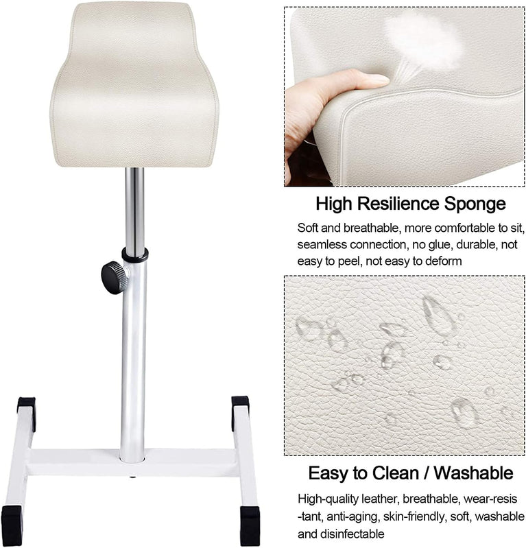 18-26 Inch Adjustable Pedicure Nail Footrest - Soft Manicure Stool for Salon & Home Selfcare