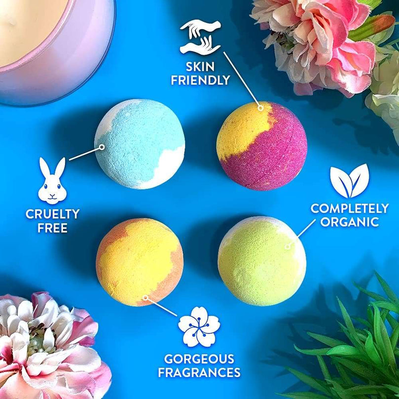 8 x Bath Bombs Value Women's Set, Handmade, Moisturising, Vegan & Cruelty Free, Beauty Spa Gift Set, Bath Fizzers, for Women, Girls, Her, Girlfriend, Packaging May Vary