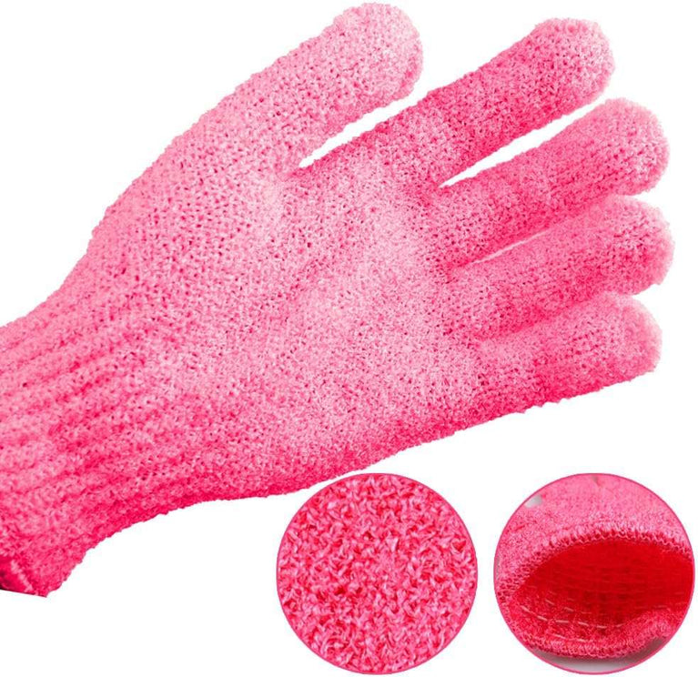 8 PCS Exfoliating Gloves, Polyester Exfoliator Mitt, Body Exfoliating Wash Glove Dead Skin Remover Shower Body Scrub Gloves for Adults and Kids, Ingrown(Blue, White, Pink, Orange)