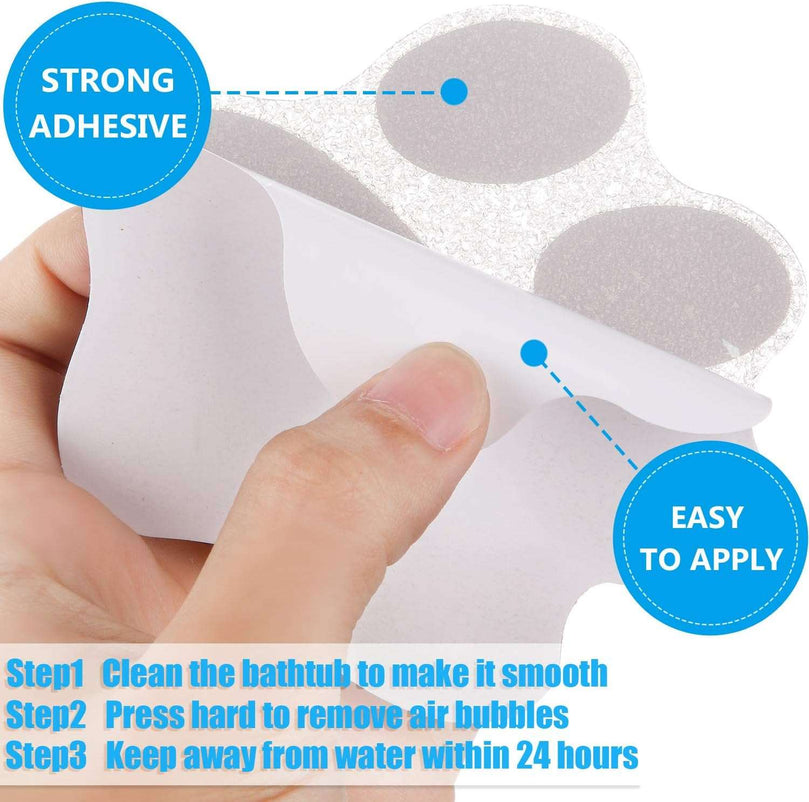 Mudder 20 Pcs Non Slip Bathtub Stickers Non Slip Shower Sticker Adhesive Paw Decals Treads Non Slip Traction to Tubs Bathtub Stickers Anti Slip Applique for Bathtub Pools, Boats, Stairs