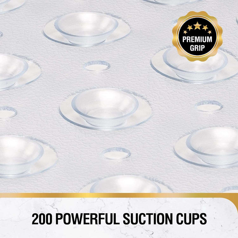HITSLAM Non Slip Bath Mat for Tub, 100 x 40cm Extra Long Shower Mat Anti Mould, Machine Washable Bathroom Bathtub Mat with Suction Cups and Drain Holes, Soft on Feet, Clear