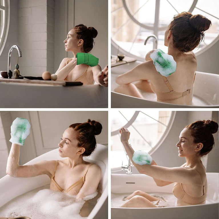 Molain 5Pcs Asian Exfoliating Washcloth Italy Towel Korean Exfoliating Mitt Dual-Sided Exfoliating Glove For Removing Dead Skin Callus Scrubbing Shower Spa Scrub Mitt Bath Accessories