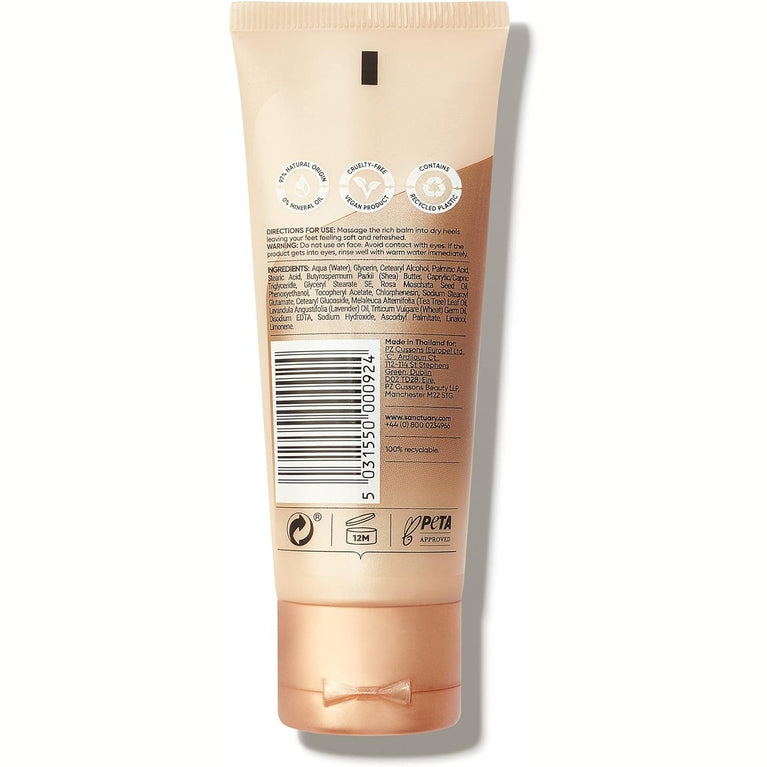 Revitalizing Shea Butter Foot Cream with Soothing Aromas, 75ml - Sanctuary Spa Vegan and Cruelty-Free Heel Balm