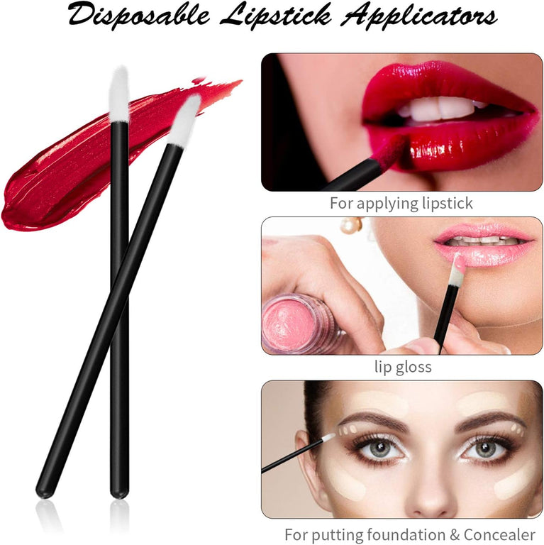 Canvalite All-in-One Makeup Applicator Kit - 300 Pcs Lip, Eyelash and Micro Brushes Set with Disposable Mascara Wands, Lipstick Wands and Micro Makeup Brushes