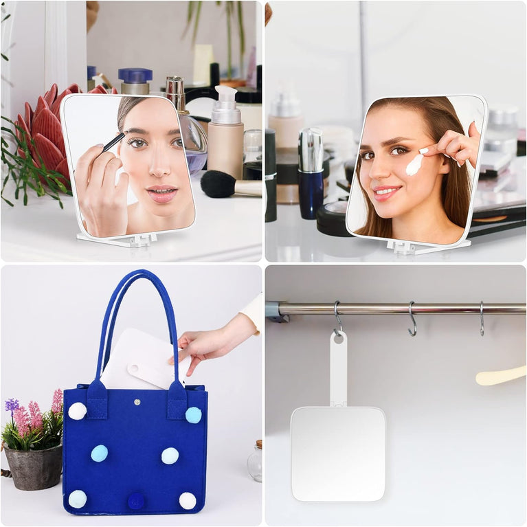 Compact Double-Sided Mirror: Portable 1X/5X Magnifying Handheld Vanity Mirror for Makeup