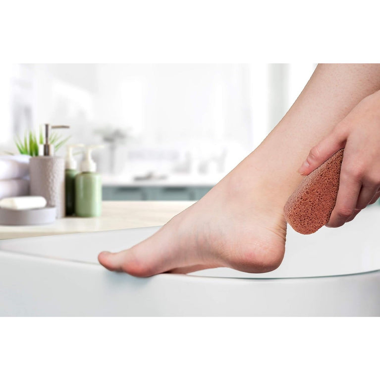 Vulcan Dual-Coloured Pumice Stones (Pack of 2, Terracotta and Grey) - Expert Solution for Hard Skin and Callus Removal