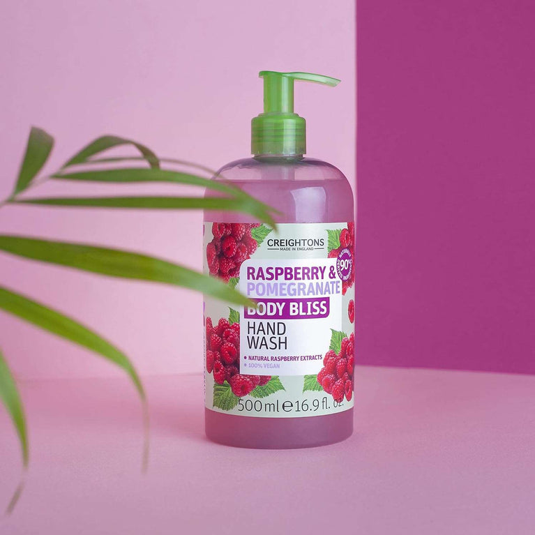 Creightons Body Bliss Raspberry and Pomegranate Hand Wash (500 ml) - Revitalise Your Senses and Boost Your Energy with Juicy Extracts of Raspberry & Pomegranate, Vegan Friendly & Cruelty Free