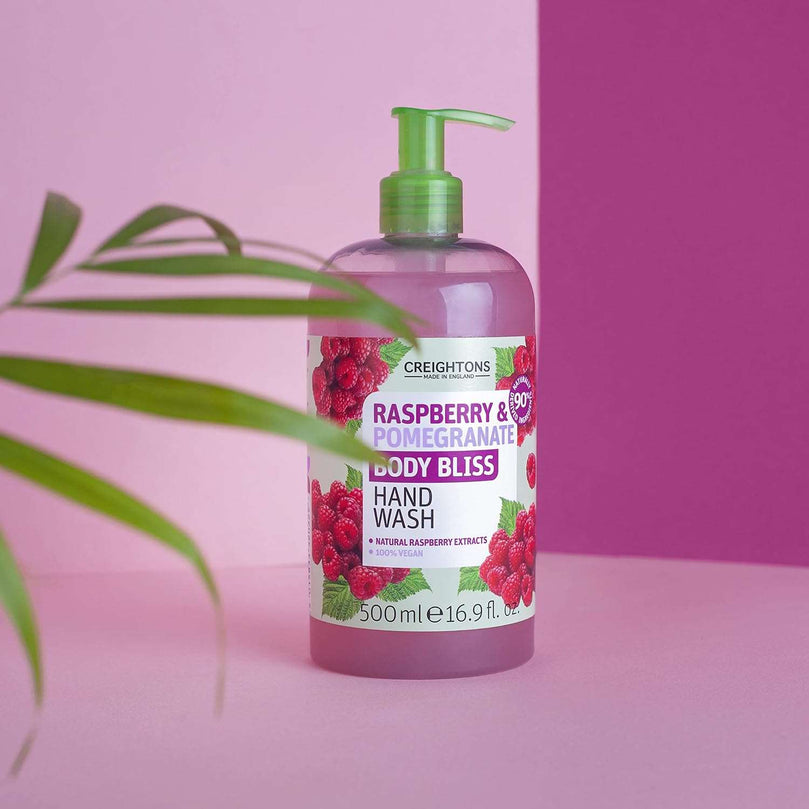 Creightons Body Bliss Raspberry and Pomegranate Hand Wash (500 ml) - Revitalise Your Senses and Boost Your Energy with Juicy Extracts of Raspberry & Pomegranate, Vegan Friendly & Cruelty Free