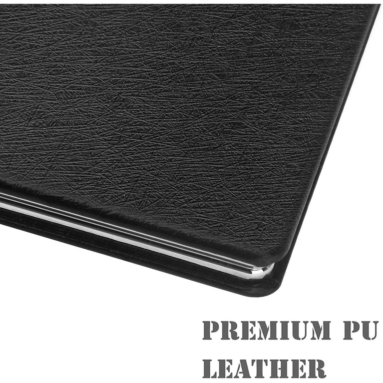 Womens Compact Foldable Magnifying Makeup Mirror - Black PU Leather Pocket Vanity Mirror