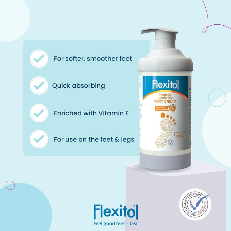 Flexitol Advanced Moisturizing Foot Cream, 145g: Fast-Absorbing Hydration for Smooth, Soft Feet and Legs