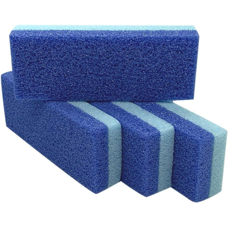 Blue Dual-Sided Foot Pumice Stones for Callus Removal and Skin Exfoliation - Pack of 4