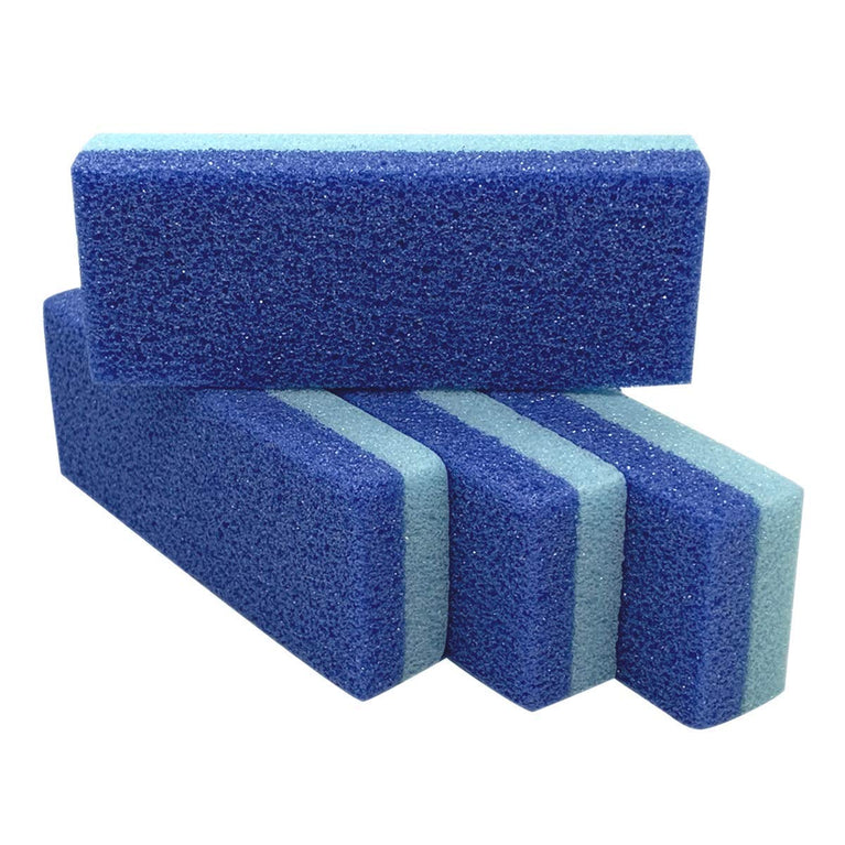 Blue Dual-Sided Foot Pumice Stones for Callus Removal and Skin Exfoliation - Pack of 4