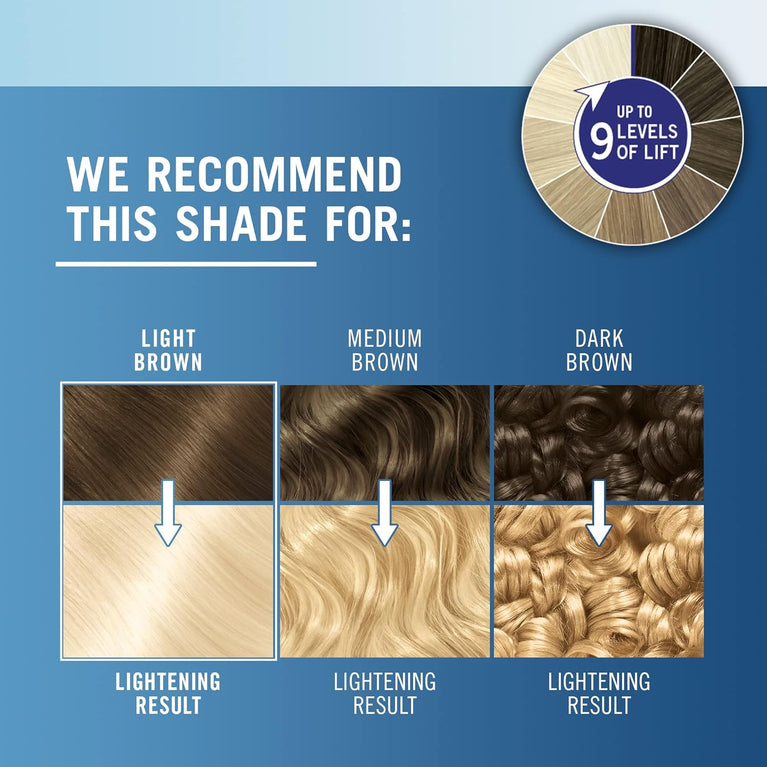 Schwarzkopf LIVE Bold Blonde Hair Dye, 9 Levels Lift, Plex Technology, Light Brown to Dark Brown, 157.0 gram