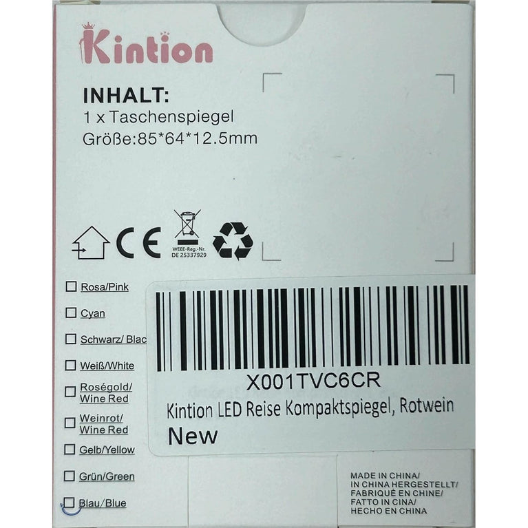 Travel Makeup Mirror with LED Light, 1X/3X Magnification, Compact and Portable Handheld Mirror