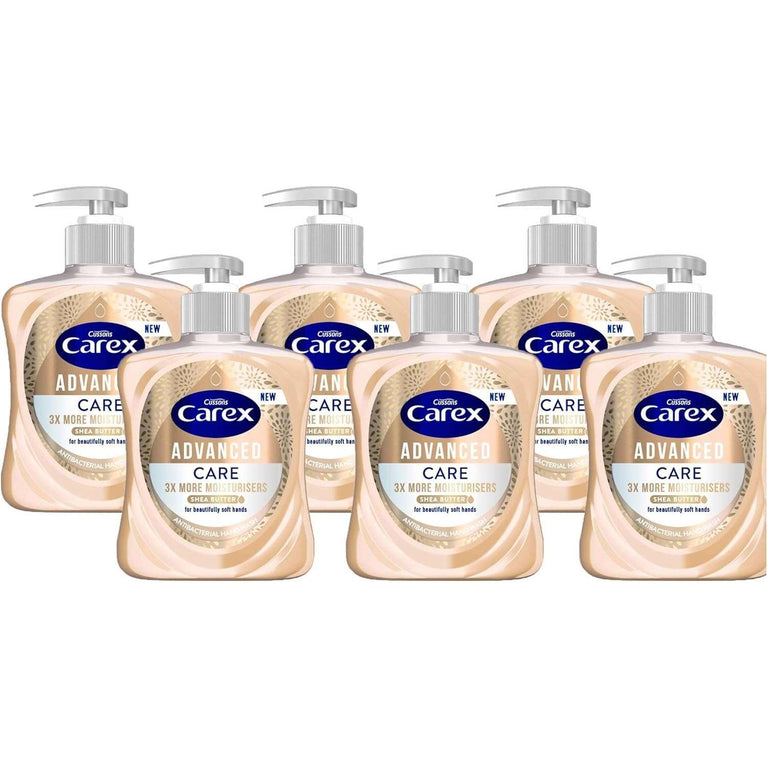 Carex Advanced Care Shea Butter Antibacterial Hand Wash, 6 x 250 ml