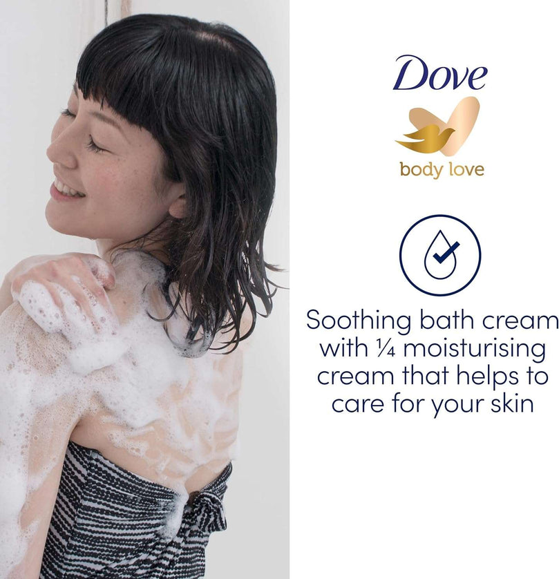 Dove Purely Pampering Almond Cream and Hibiscus Bath Soak with ¼ moisturising cream for an indulgent bubble bath 450 ml