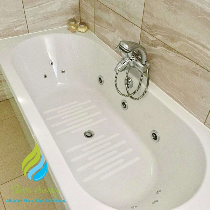 Non Slip Bath Mat Shower Stickers adhesive non rubber (8 White Strips)