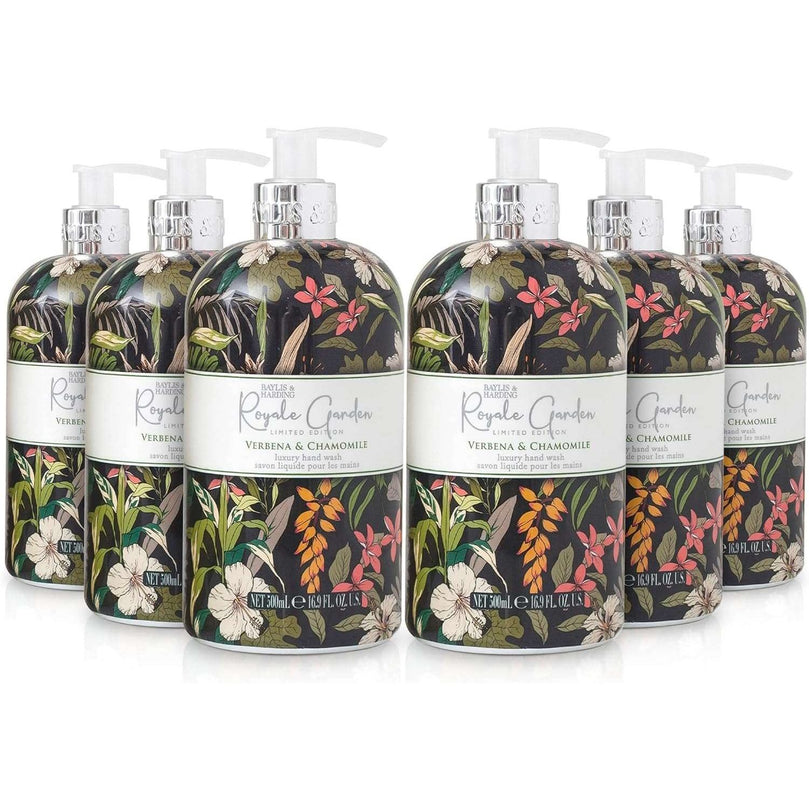 Baylis & Harding Royale Garden Verbena & Chamomile Hand Wash, 500 ml (Pack of 6) - Vegan Friendly